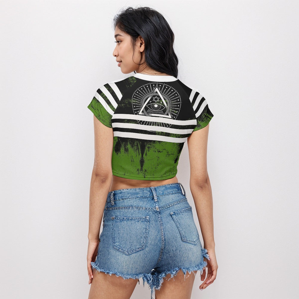 OTEKA Shiny green conjuring crop tee