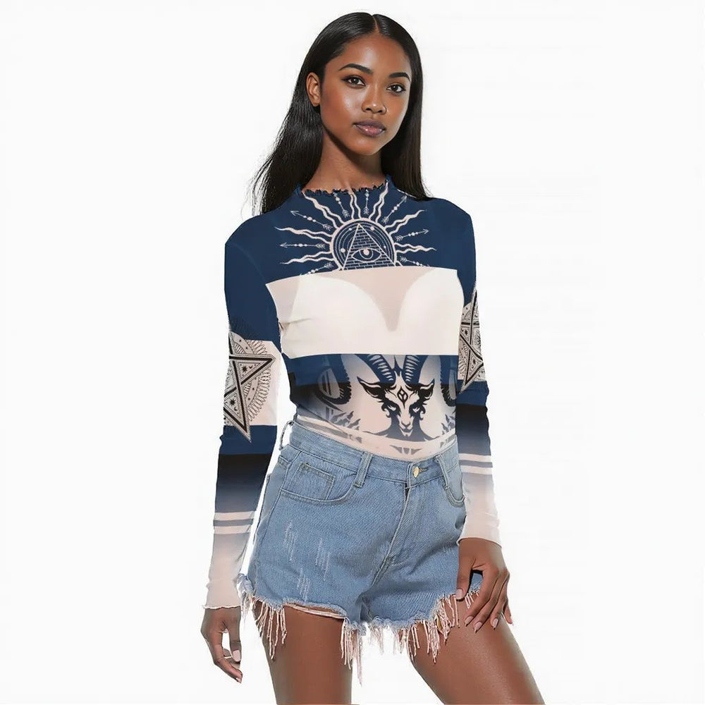 OTEKA Peekaboo Mesh Blue Satanic slip shirt