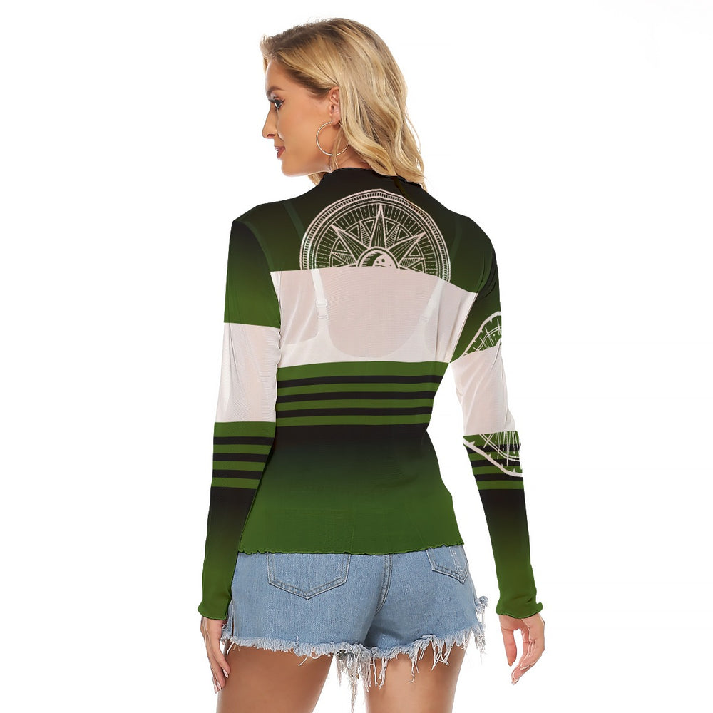 OTEKA Peekaboo Mesh Green Satanic slip shirt