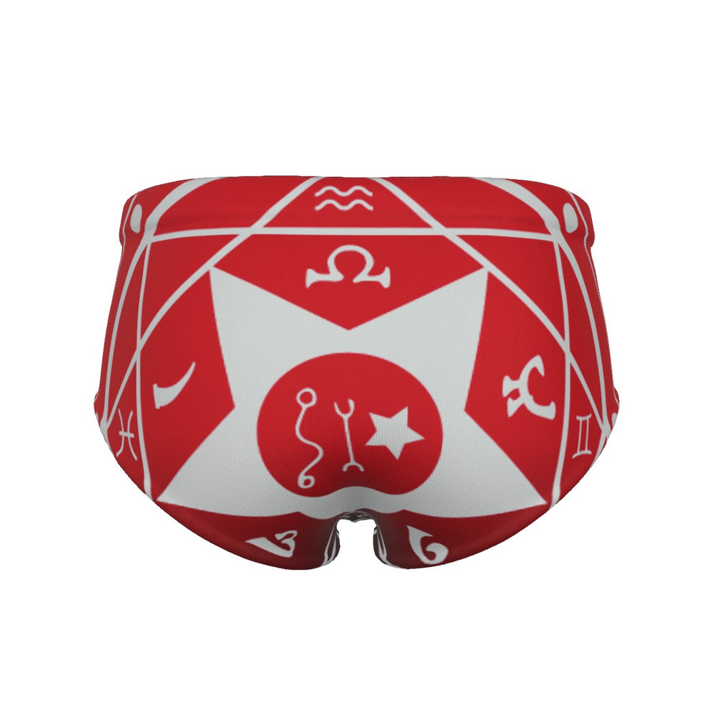 OTEKA Red Satanic men's swim trunks