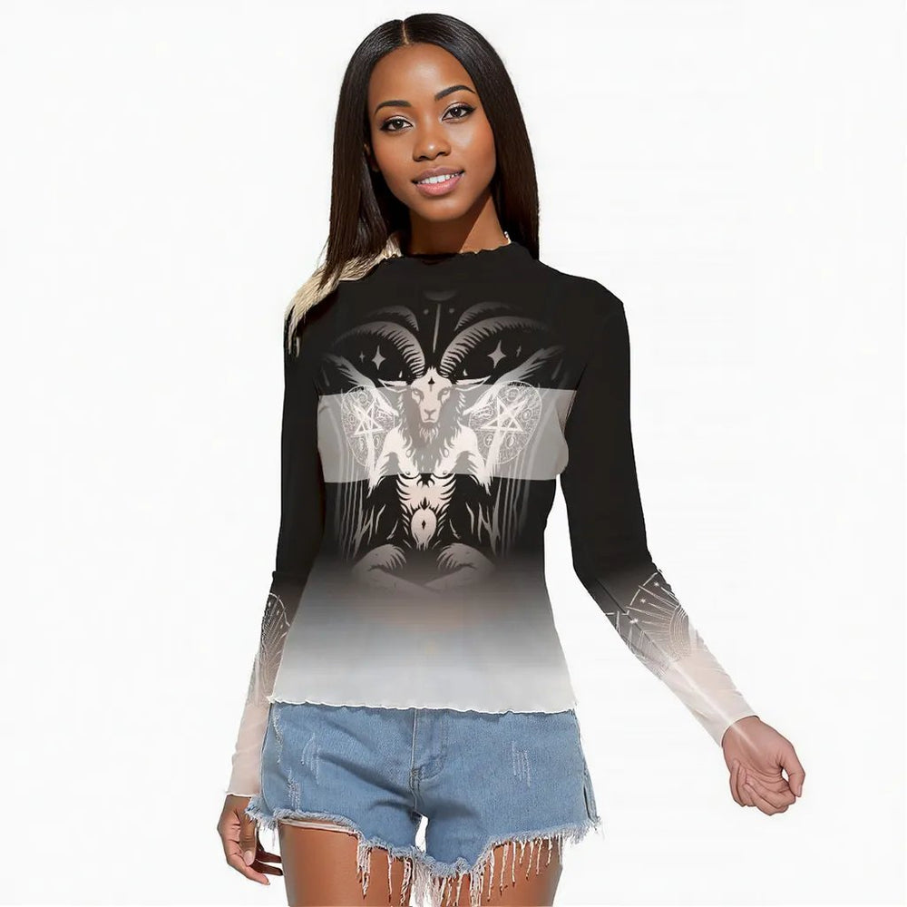 OTEKA Peekaboo Mesh Black Satanic slip shirt