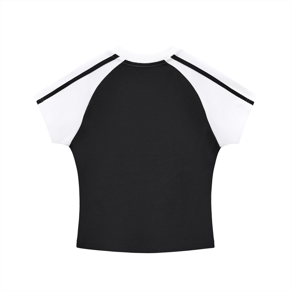 OTEKA KR Stripes Bodycon Raglan Sleeve T-Shirt
