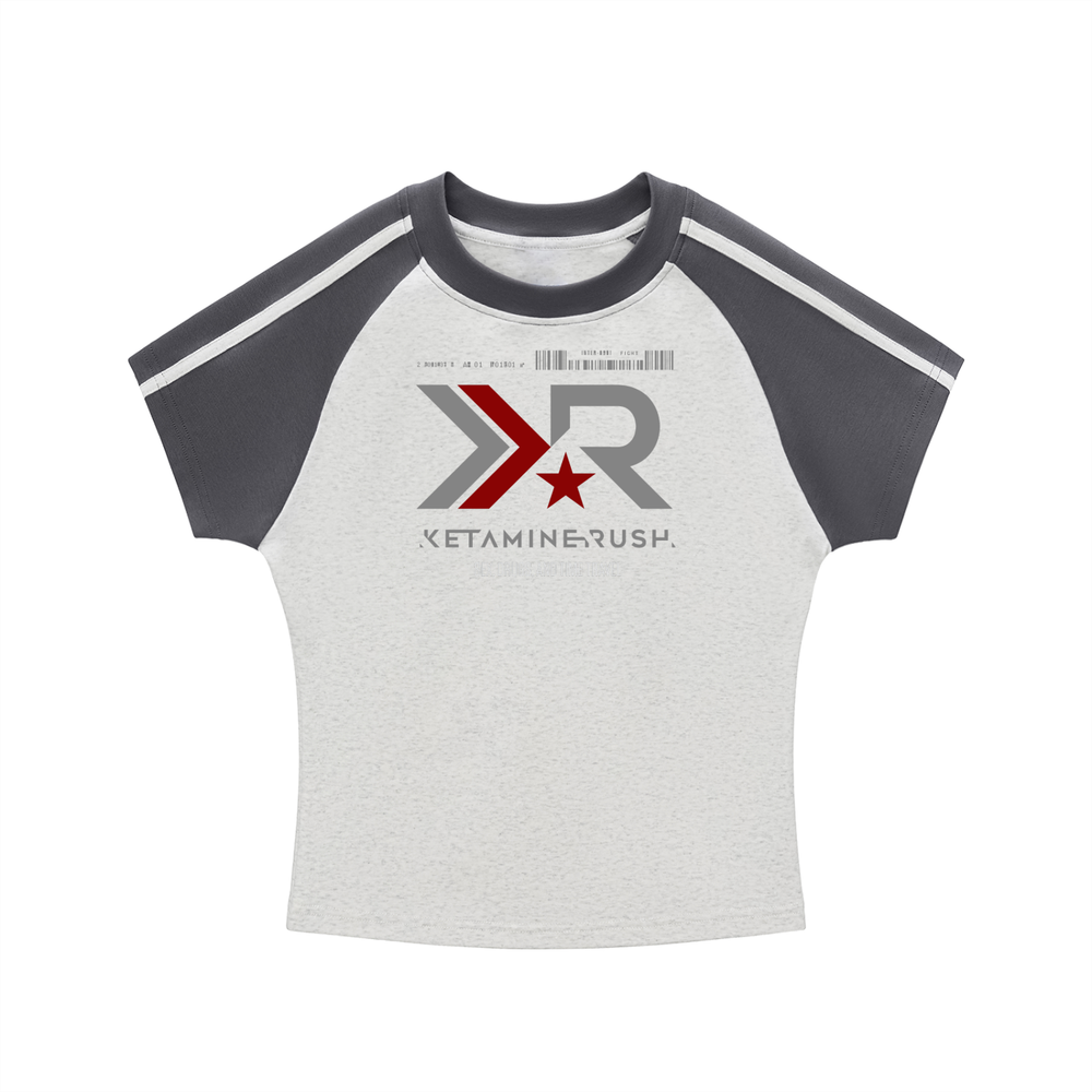 OTEKA KR Stripes Bodycon Raglan Sleeve T-Shirt