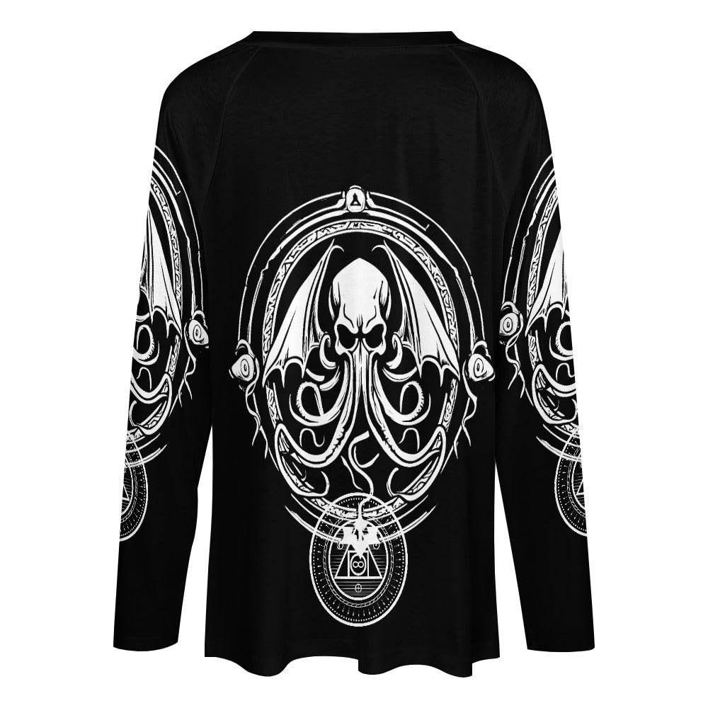 OTEKA women's lightweight v neck Cthulhu top