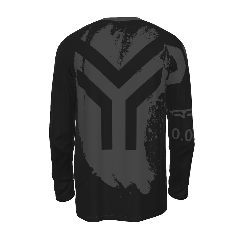 GO FIGHT 006 Black on Black Cotton Long Sleeve