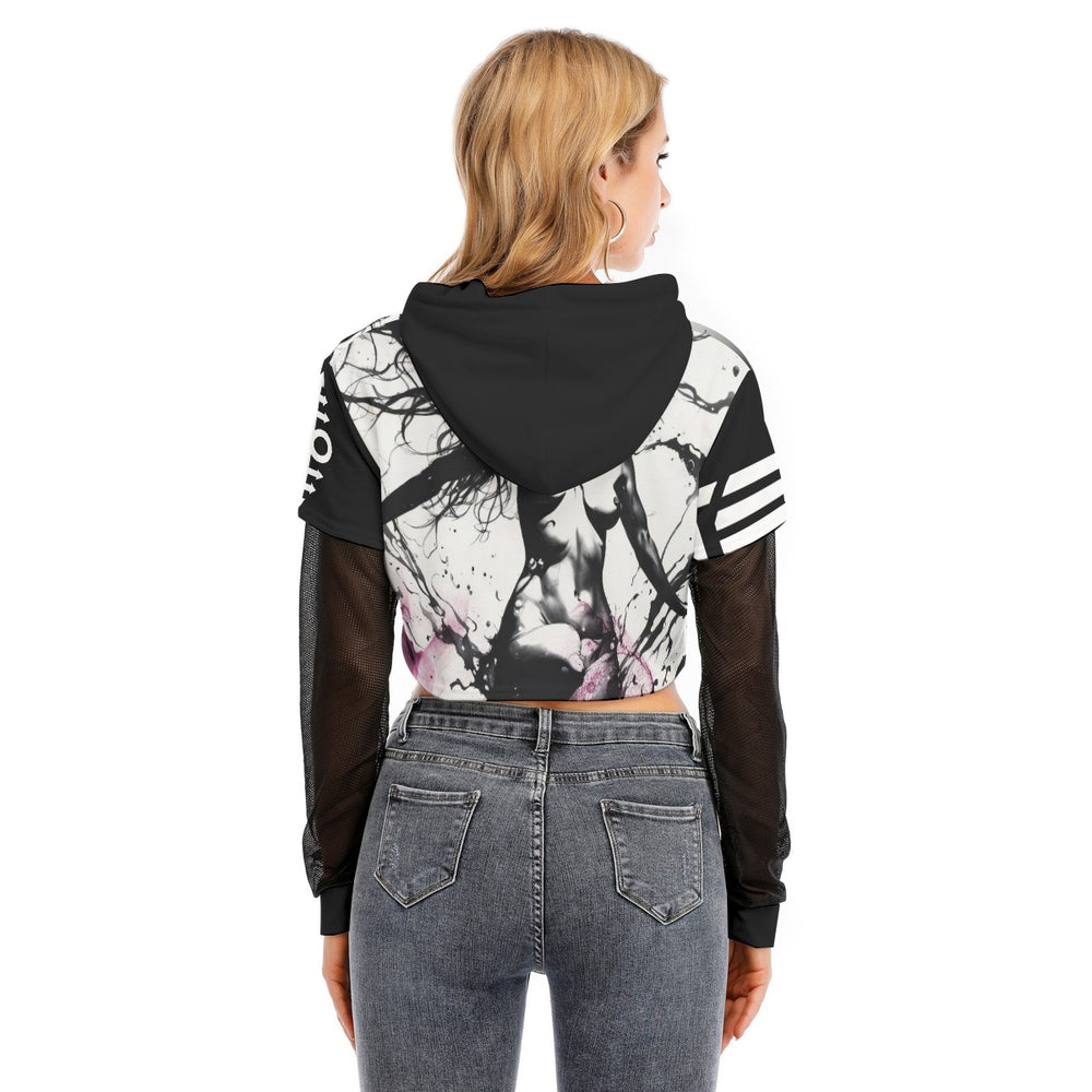 OTEKA Ink Girl Crop Mesh Hoodie