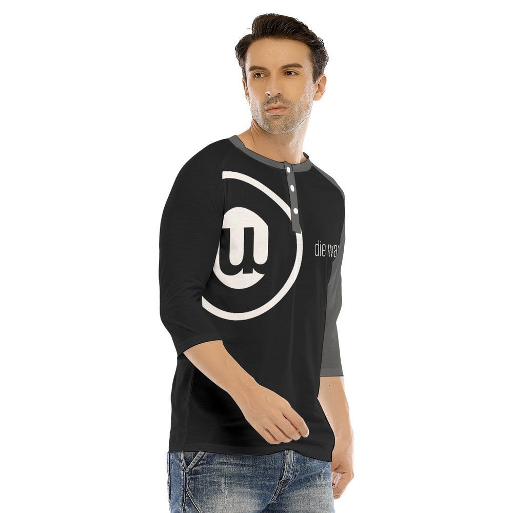 DIE WARZAU Bracelet Sleeve T-shirt With Button Closure