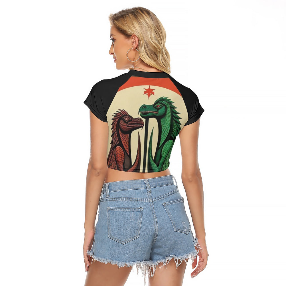 OTEKA Black Russian Dragon Crop Top