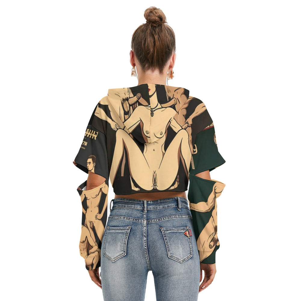 OTEKA Romani Heavy Fleece Hoodie With Hollow Out Sleeve