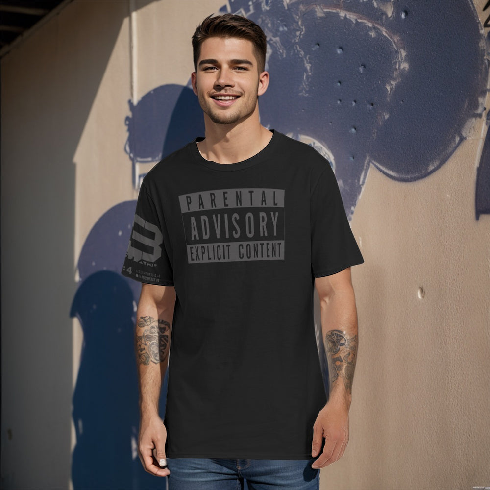 GOFIGHT Parental Advisory Black on Black Cotton Short Sleeve