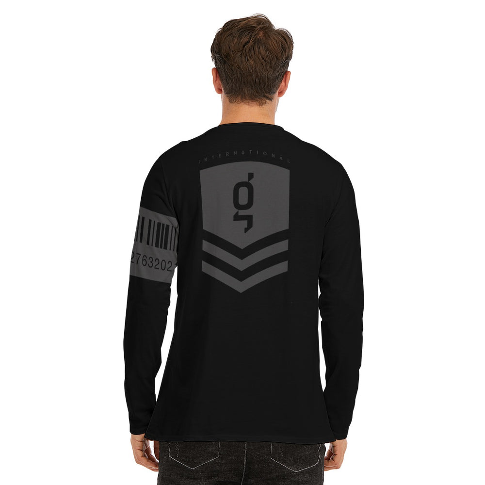 GO FIGHT Black on Black Cotton Long Sleeve Shirt
