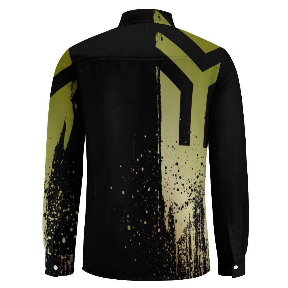 GO FIGHT Casual One Pocket Long Sleeve Shirt