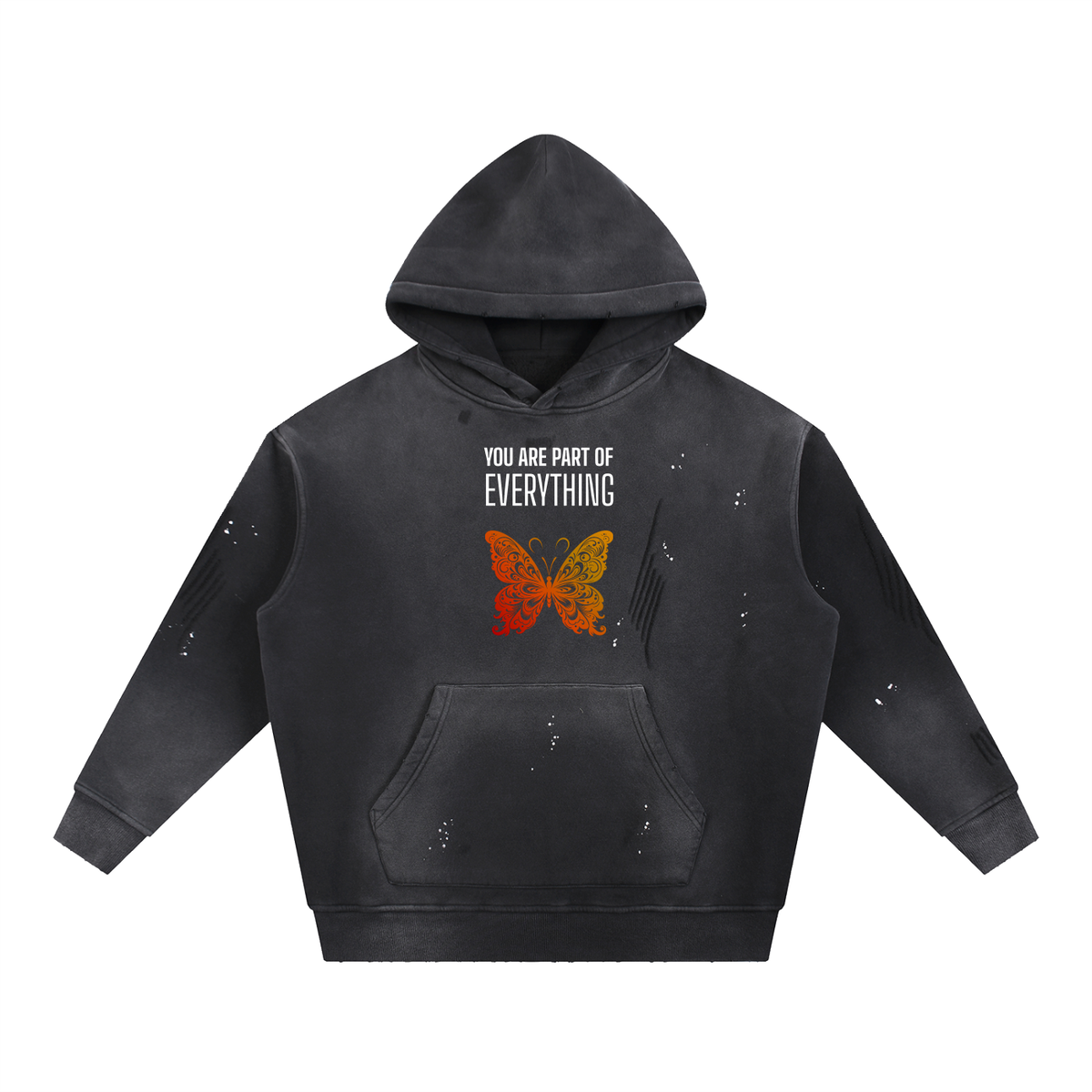 OTEKA Remember Vintage Washed Frayed Fleece Hoodie