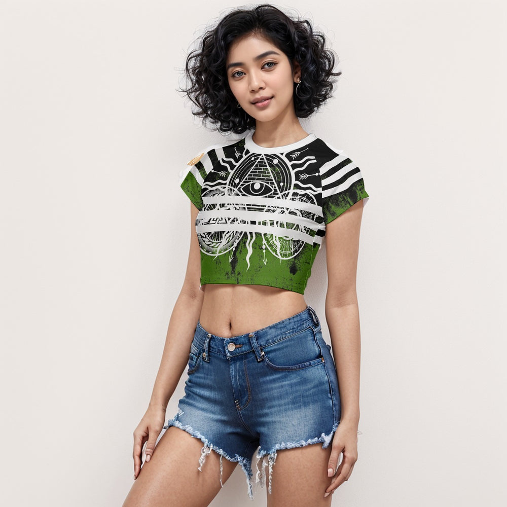OTEKA Shiny green conjuring crop tee