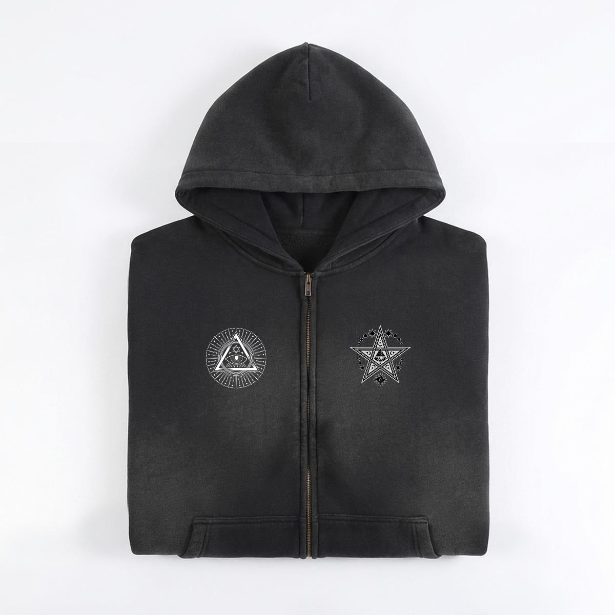 OTEKA Satan is my Boy distressed fleece lined hoodie