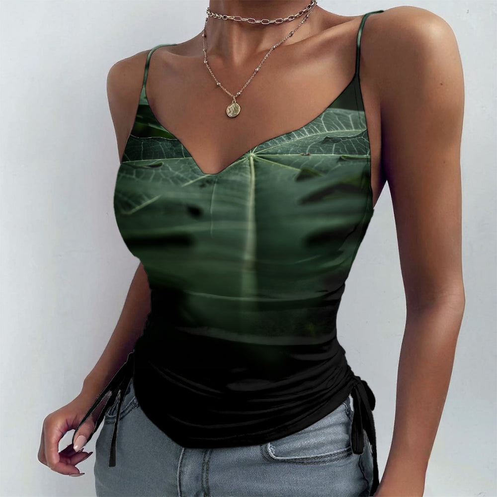 OTEKA Dark Leaves Drawstring Camisole