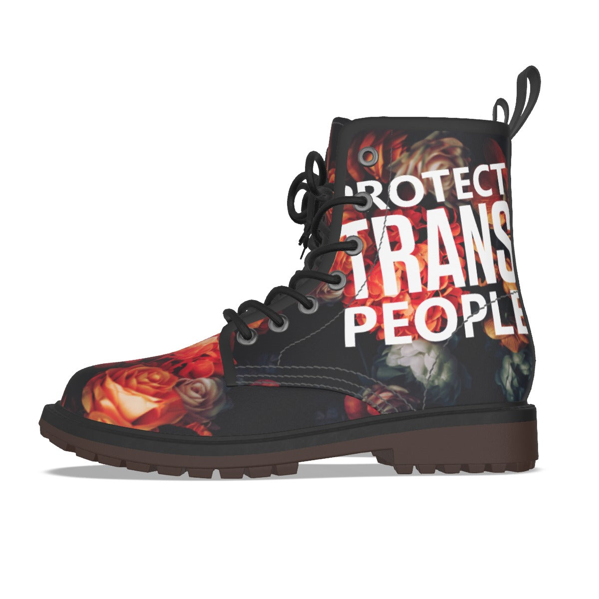 RESIST Protect Trans Vegan Women's flower boots