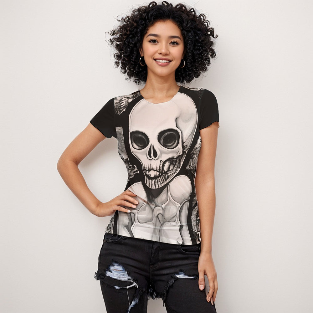 OTEKA Space skull mesh short sleeve top