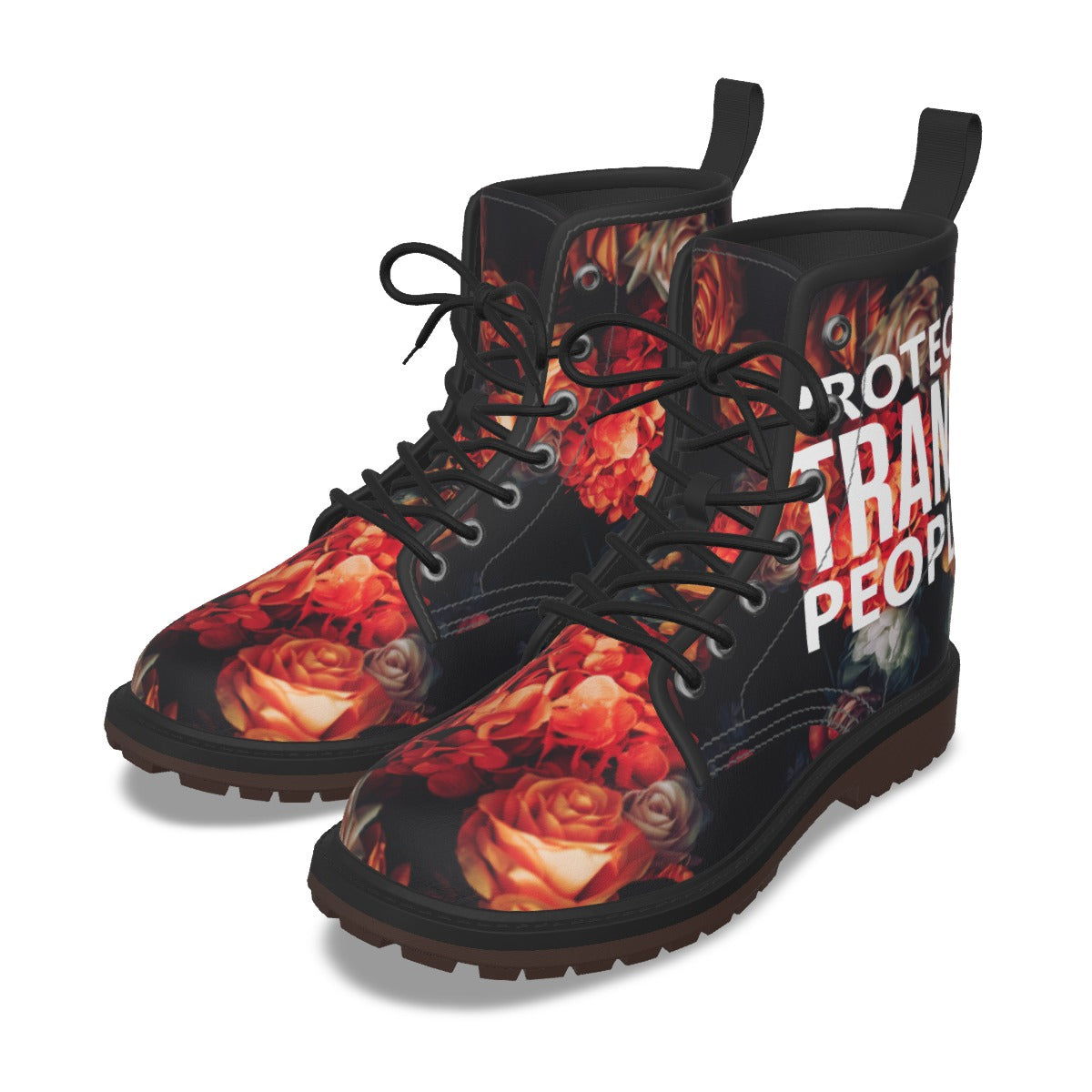 RESIST Protect Trans Vegan Women's flower boots