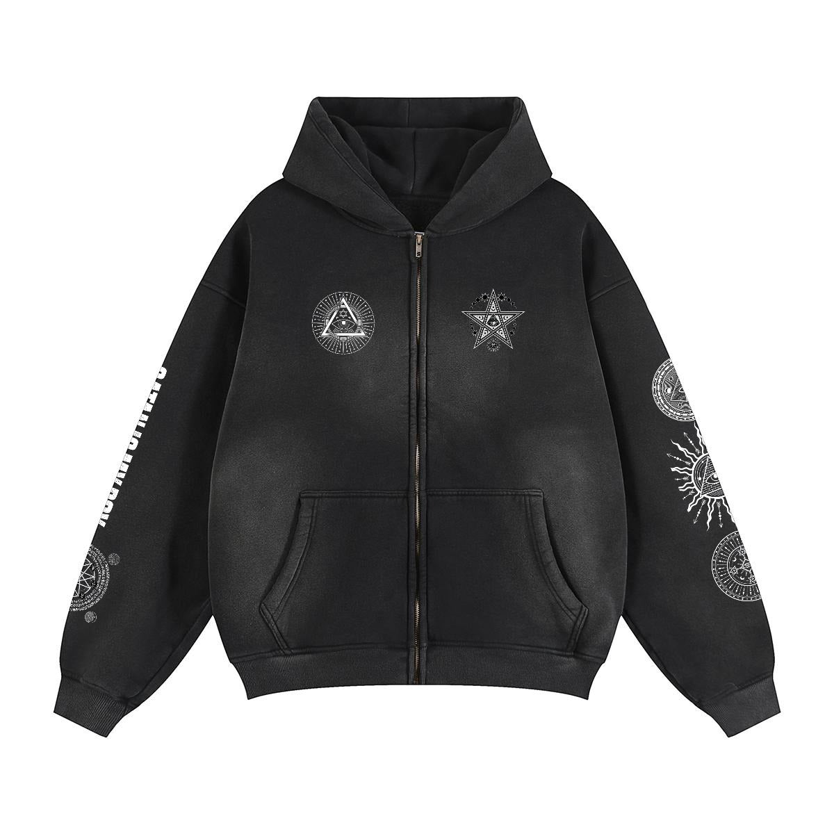 OTEKA Satan is my Boy distressed fleece lined hoodie