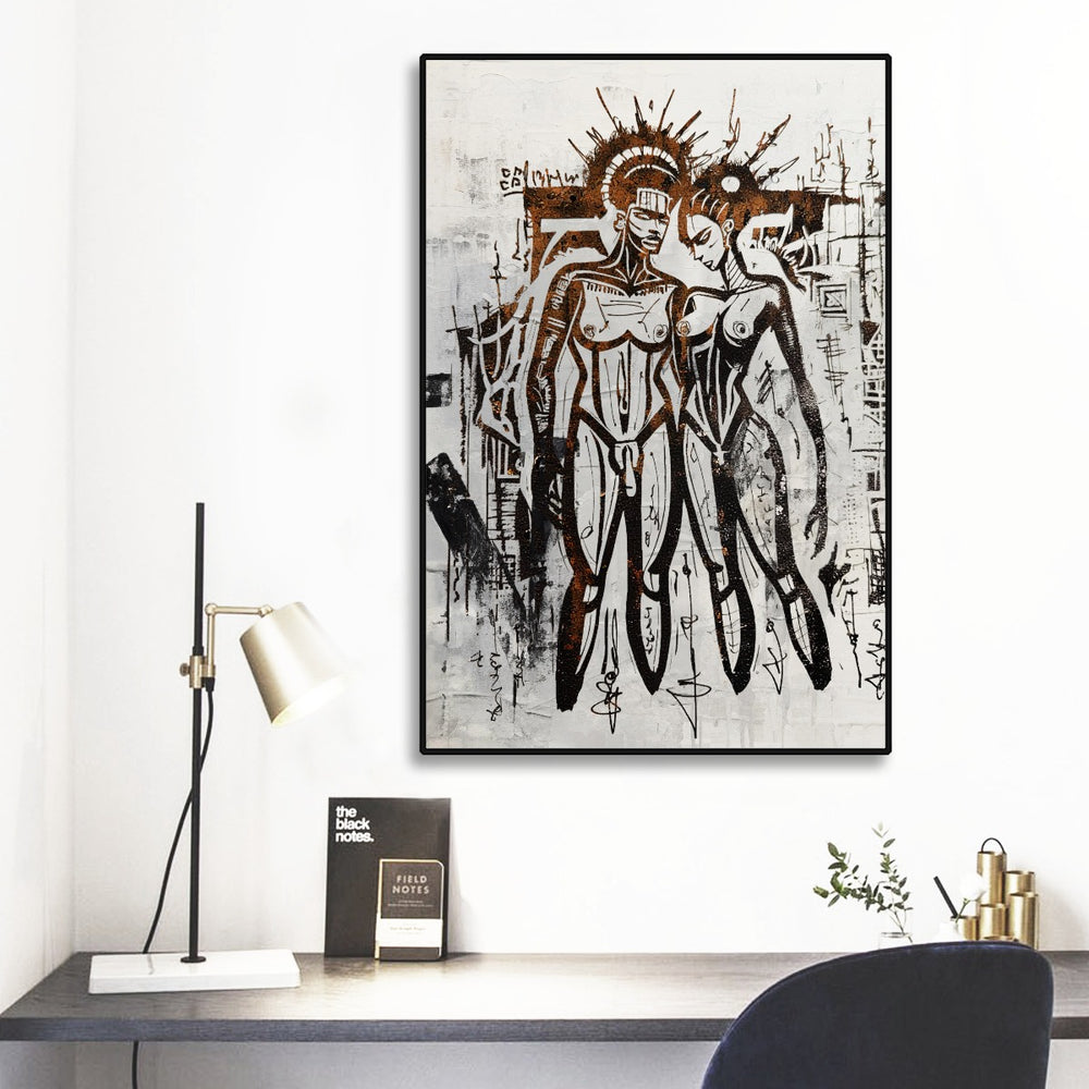 Lost in You Black Framed Oil Canvas Print