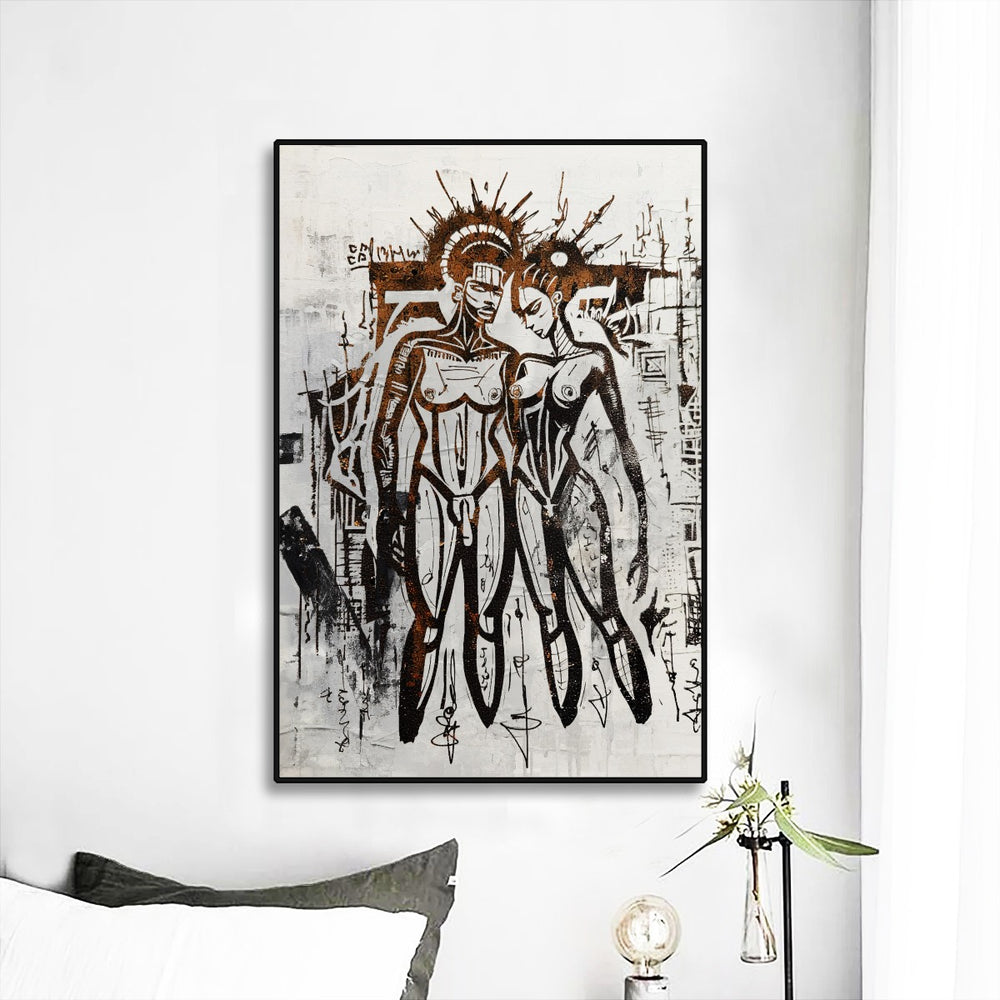 Lost in You Black Framed Oil Canvas Print