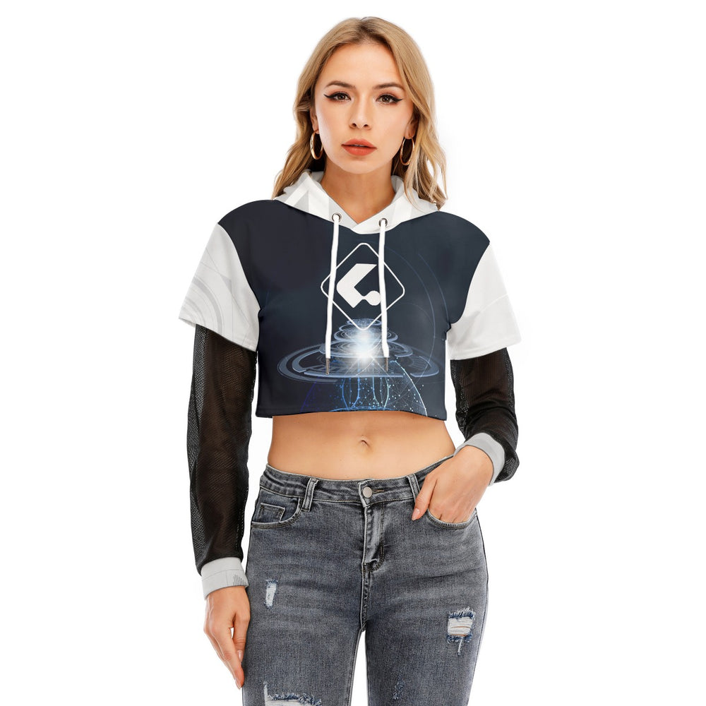 Cyanotic two piece cropped women's hoodie