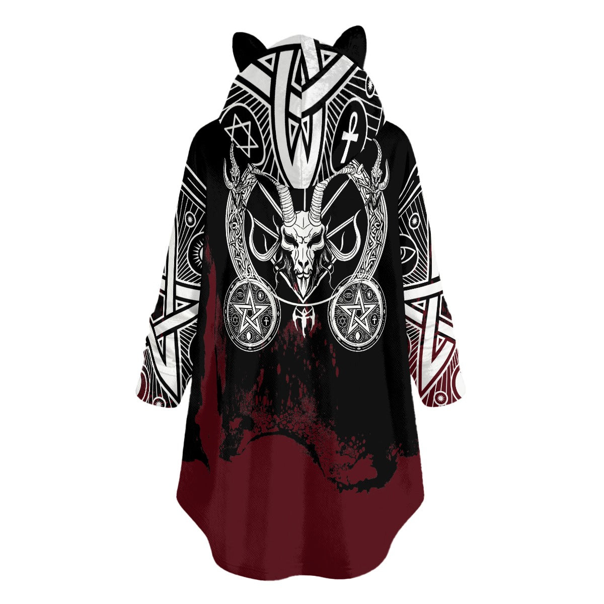 OTEKA Demon Flannel Cat Ear Hoodie