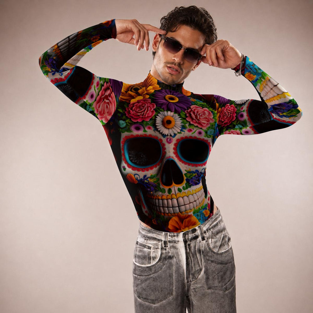 OTEKA Colorskull Mesh Bodycon Unisex Bodysuit