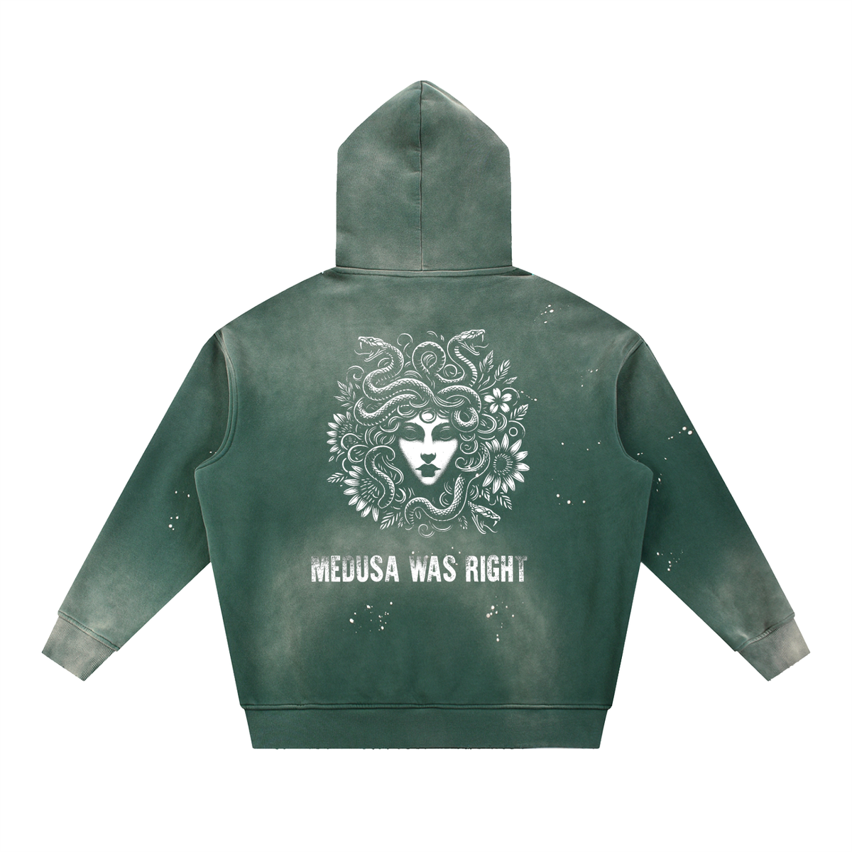 RESIST Medusa Vintage Washed Frayed Fleece Hoodie