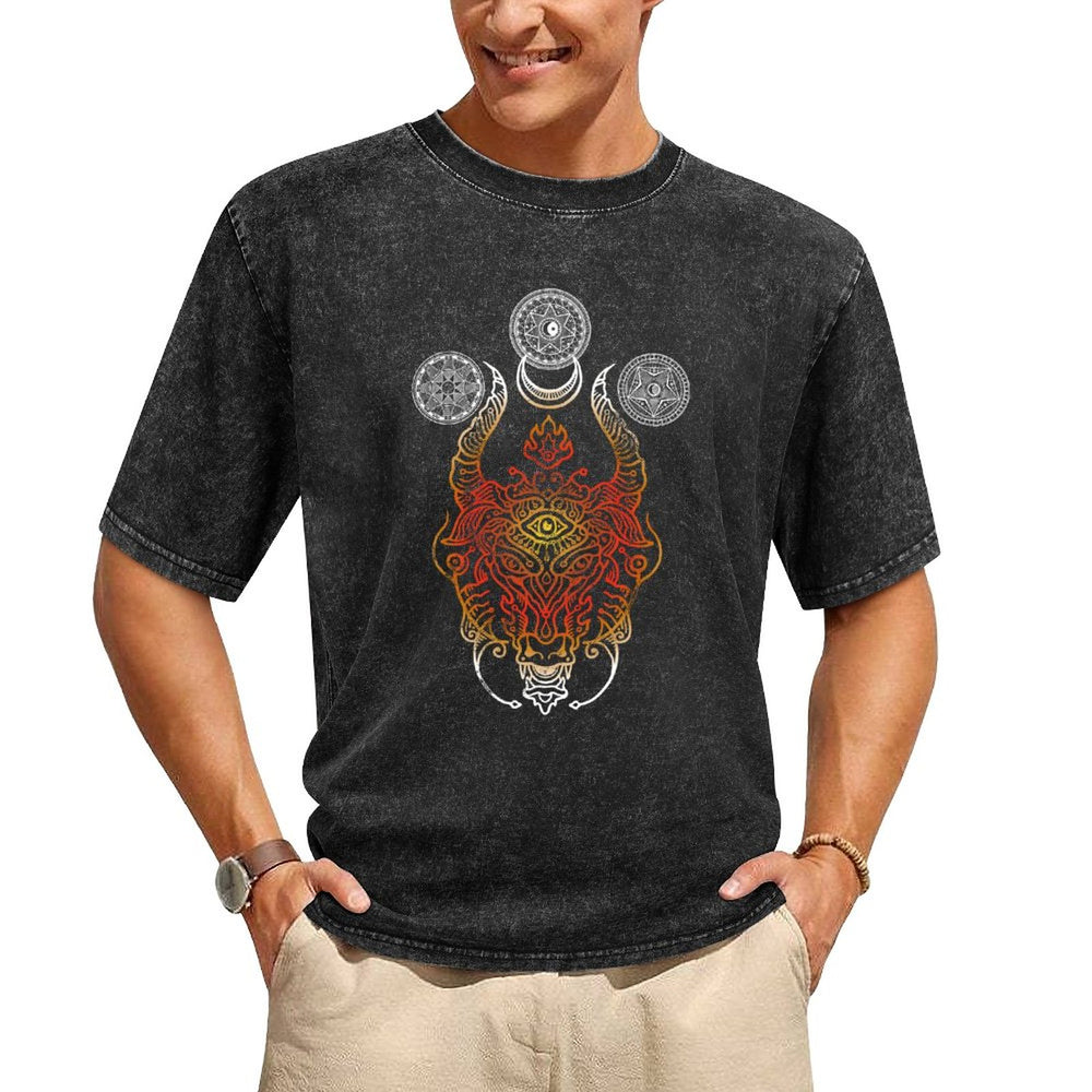 DTG 190gsm Men Washed Vintage T-Shirt (Front Printing)