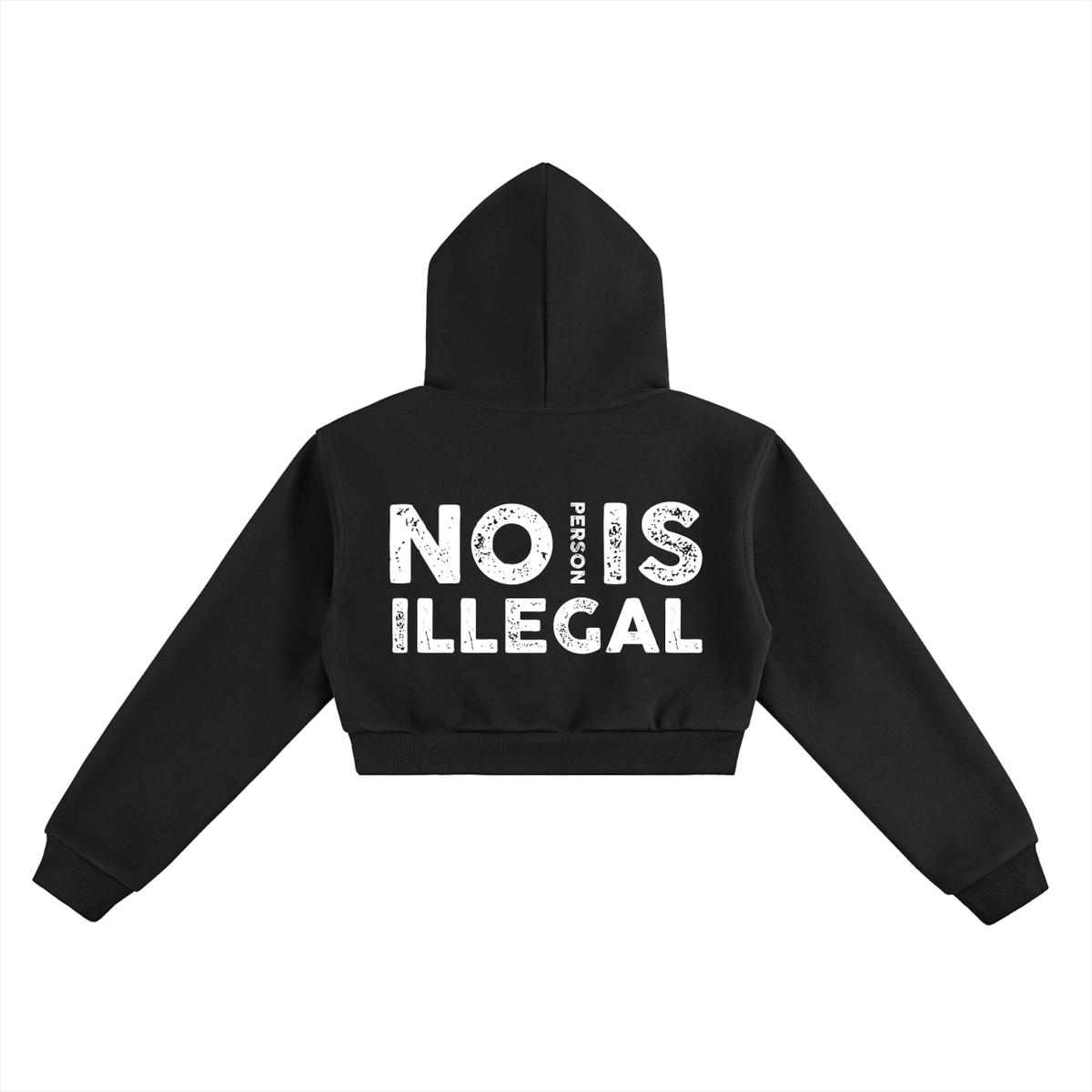RESIST No person is illegal Essential Cropped Hoodie