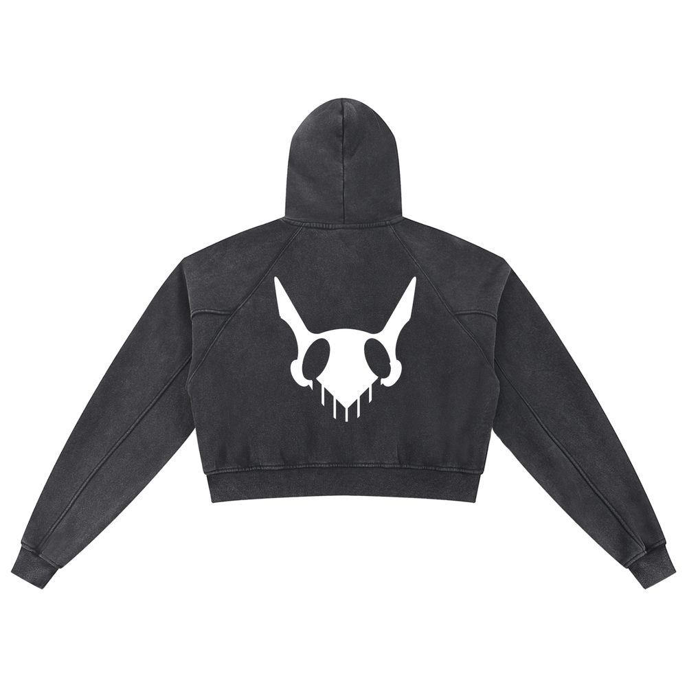 OTEKA DAISY Snow Washed Cropped Hoodie