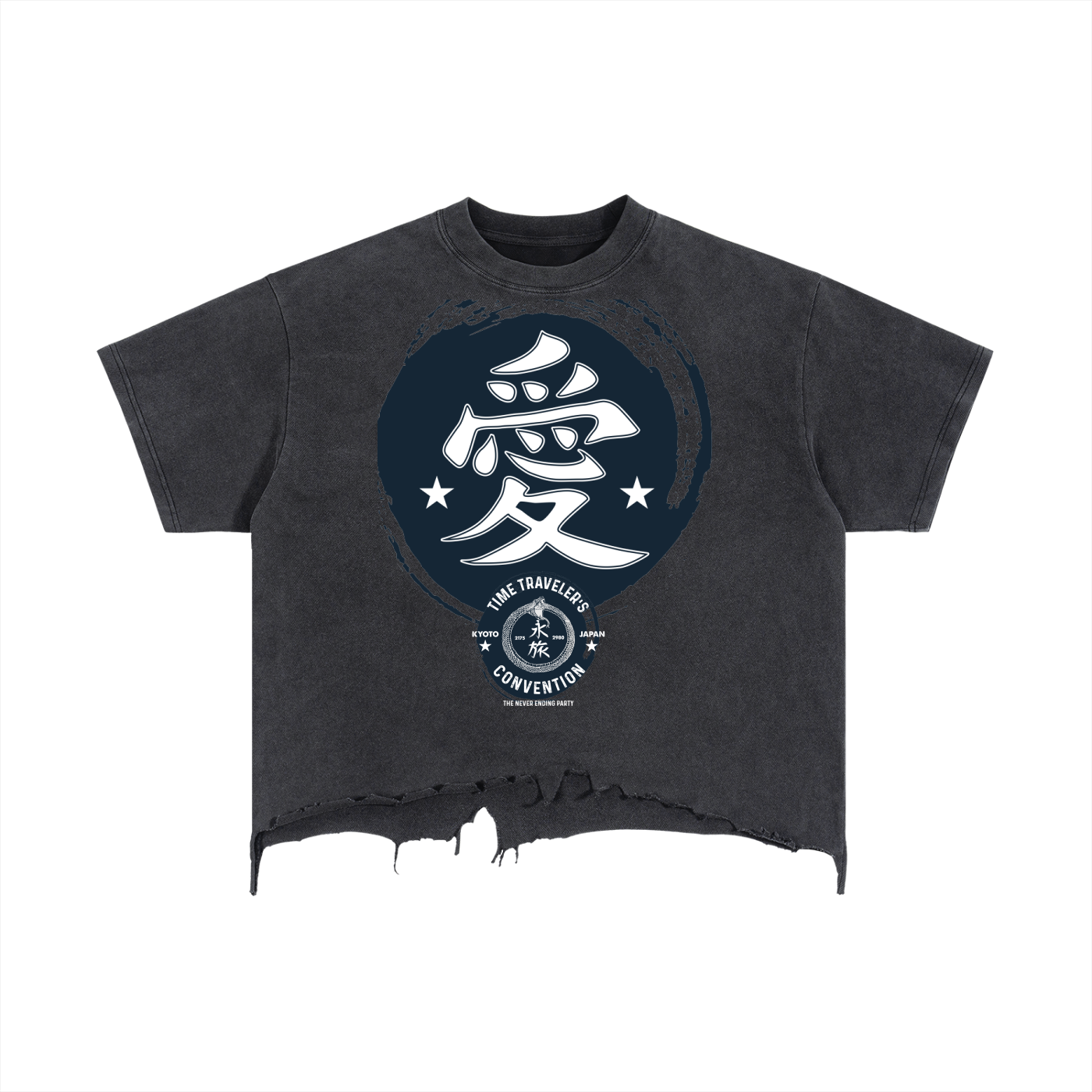 OTEKA TTC Vintage Wash Boxy Distressed Hem T-Shirt
