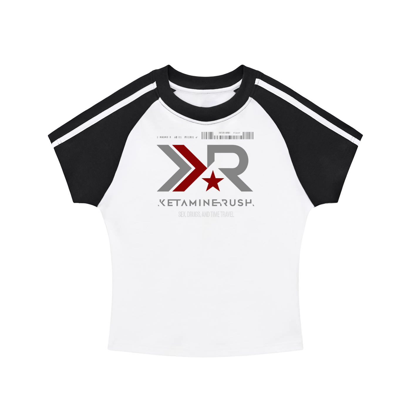 OTEKA KR Stripes Bodycon Raglan  Sleeve T-Shirt