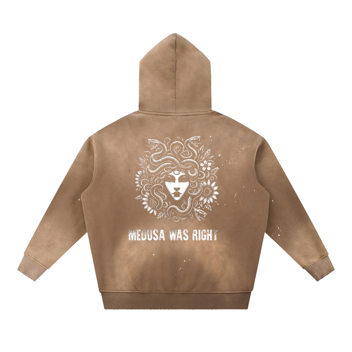RESIST Medusa Vintage Washed Frayed Fleece Hoodie