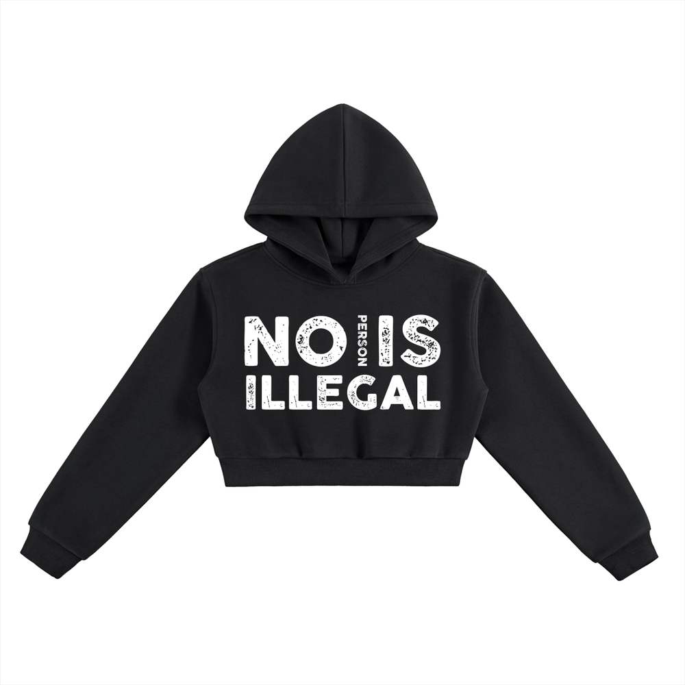 RESIST No person is illegal Essential Cropped Hoodie