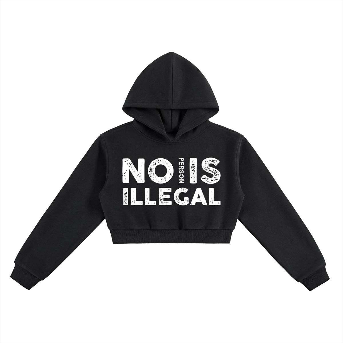 RESIST No person is illegal Essential Cropped Hoodie