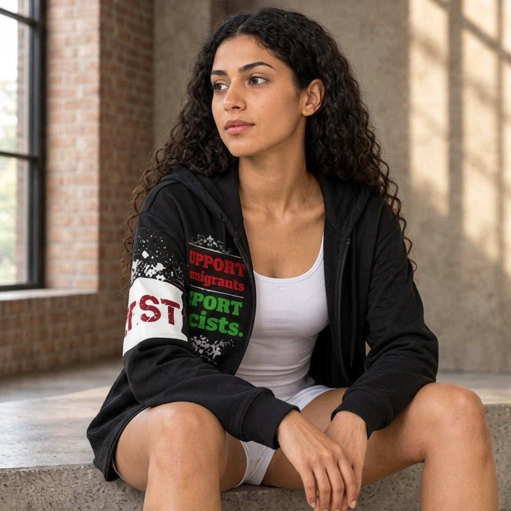 RESIST Deport Racists Cotton Hoodie