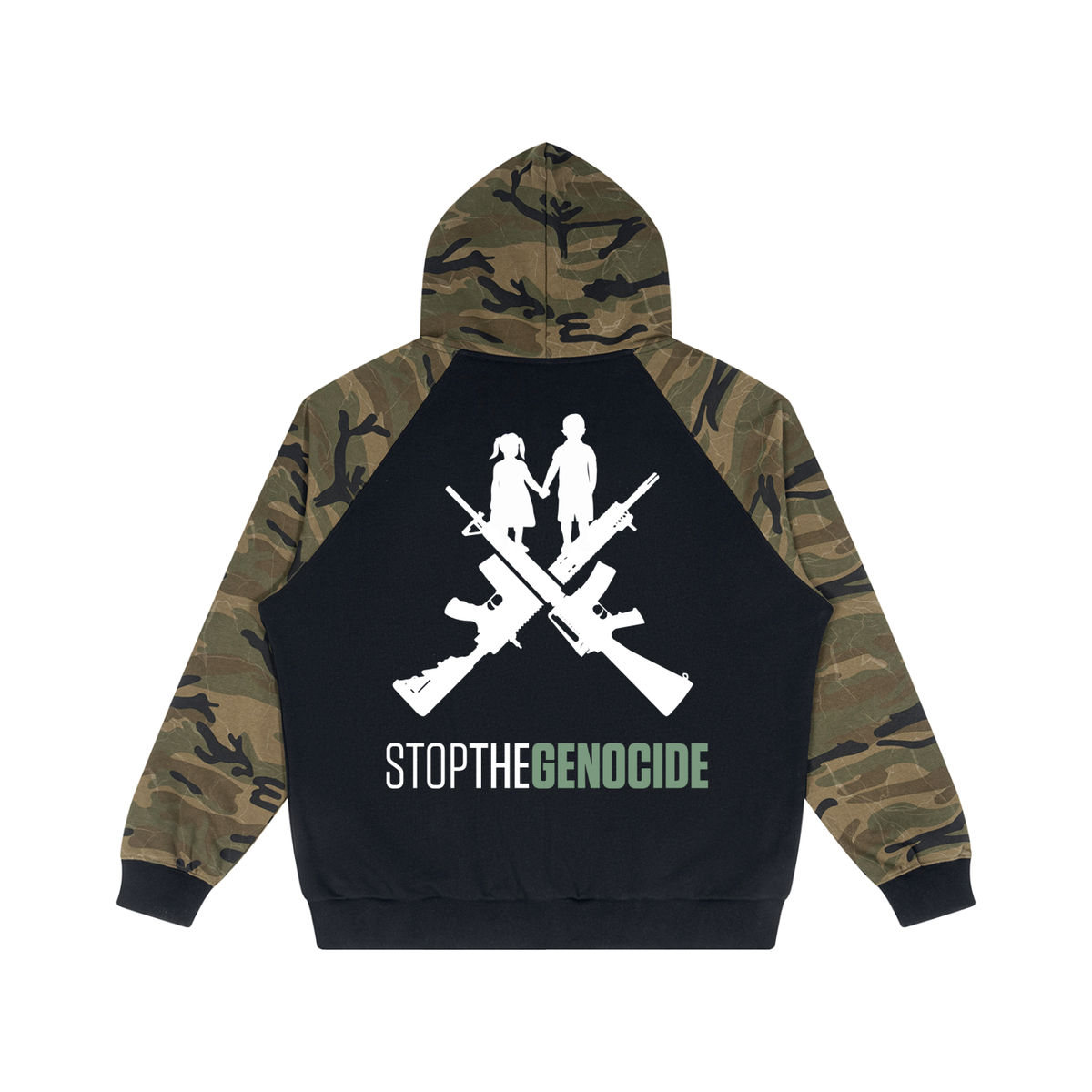RESIST-Noarms to Israel Camo Hoodie