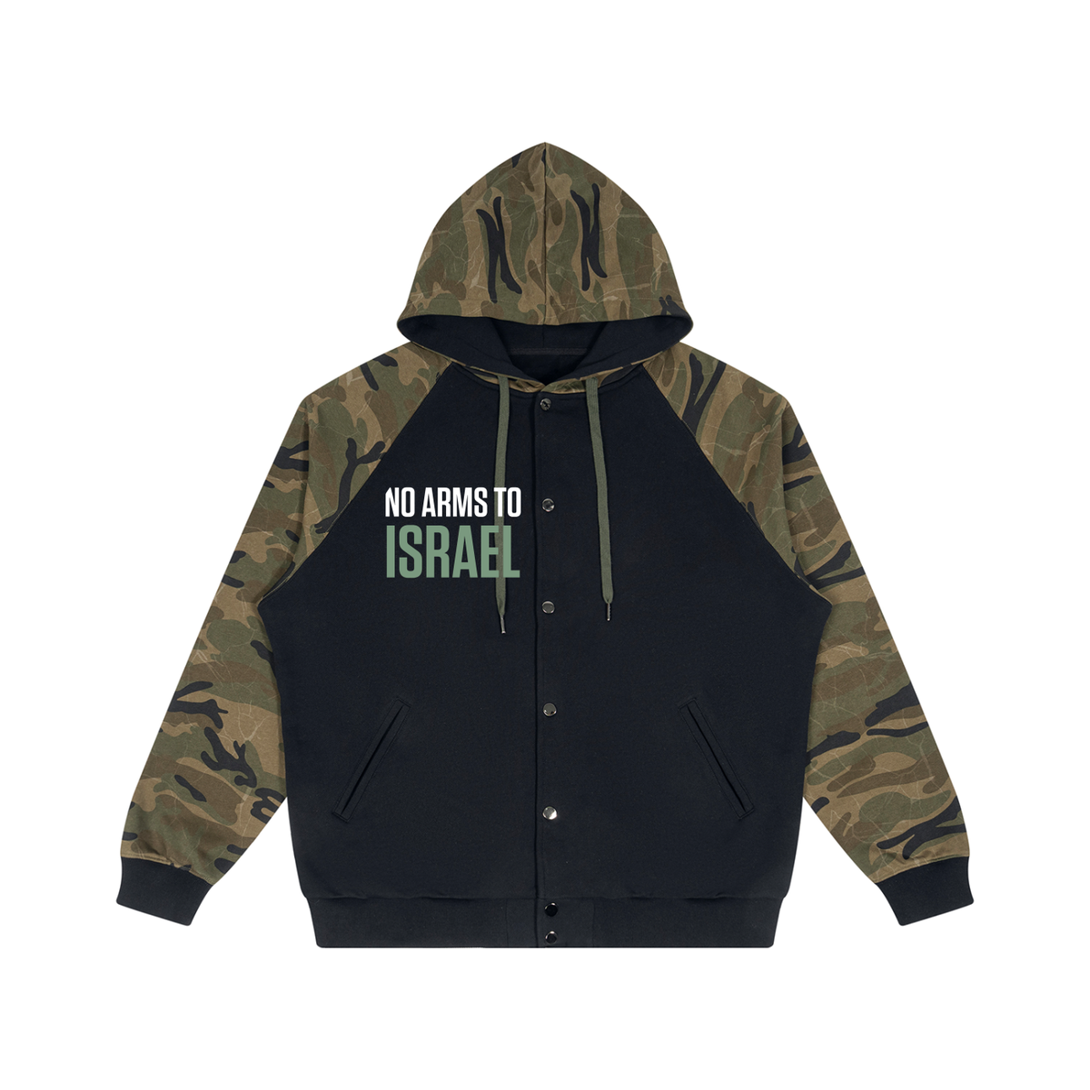 RESIST-Noarms to Israel Camo Hoodie