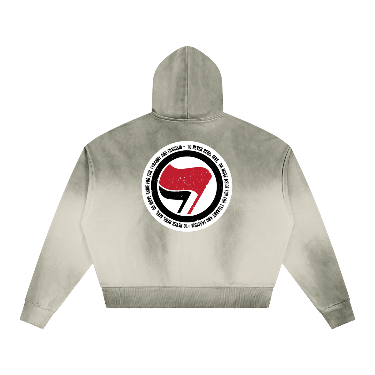 RESIST Antifa Unisex Sunfade Distressed Boxy Hoodie