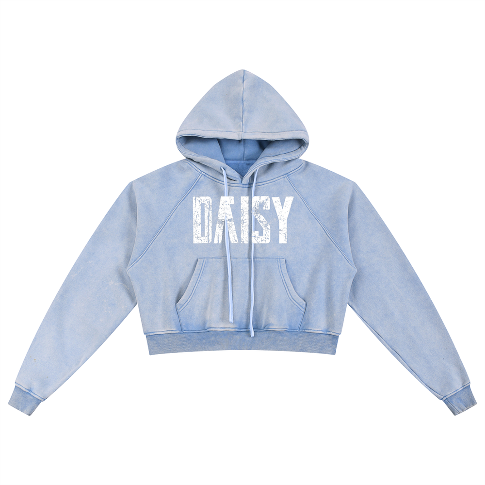 OTEKA DAISY Snow Washed Cropped Hoodie