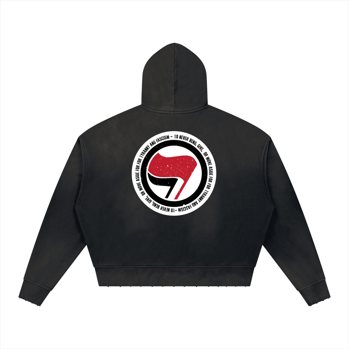 RESIST Antifa Unisex Sunfade Distressed Boxy Hoodie