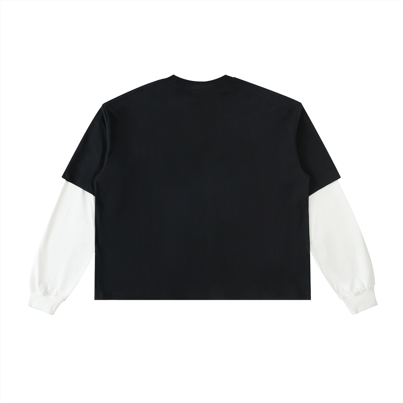 OTEKA KR Layered Contrast Sleeve Cotton T-Shirt