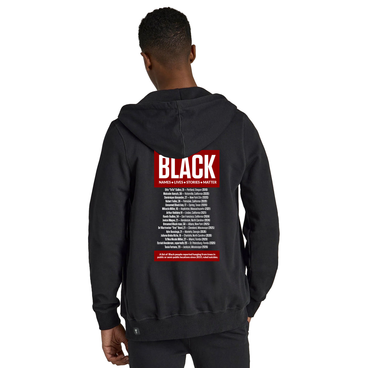 RESIST BLack Names Full-Zip Boxy Hoodie