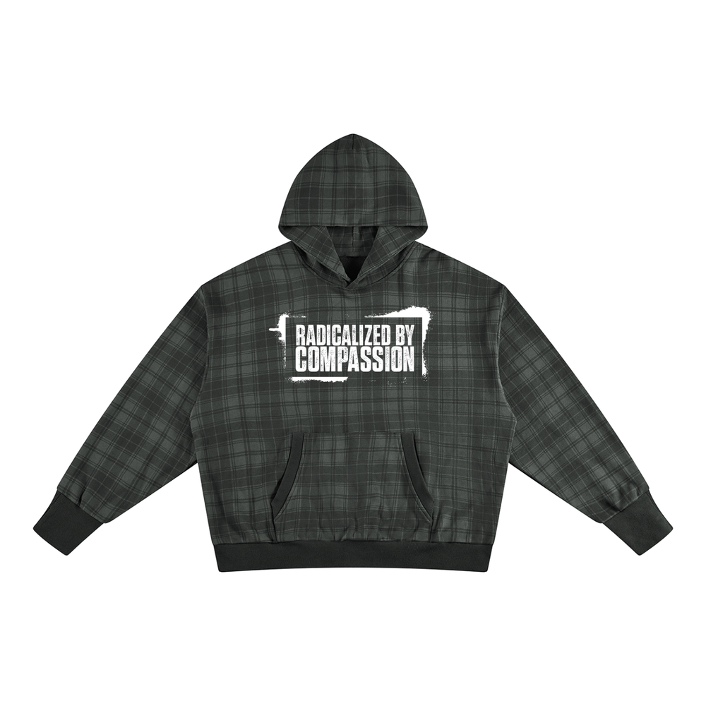 RESIST Compassion Unisex Plaid Color Block Hoodie