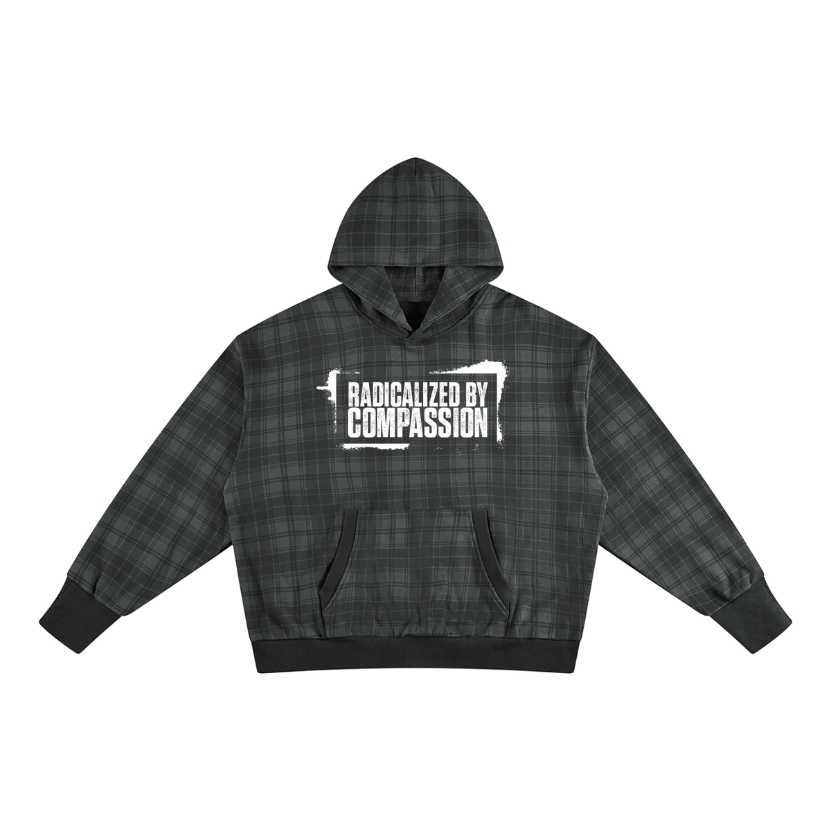 RESIST Compassion Unisex Plaid Color Block Hoodie