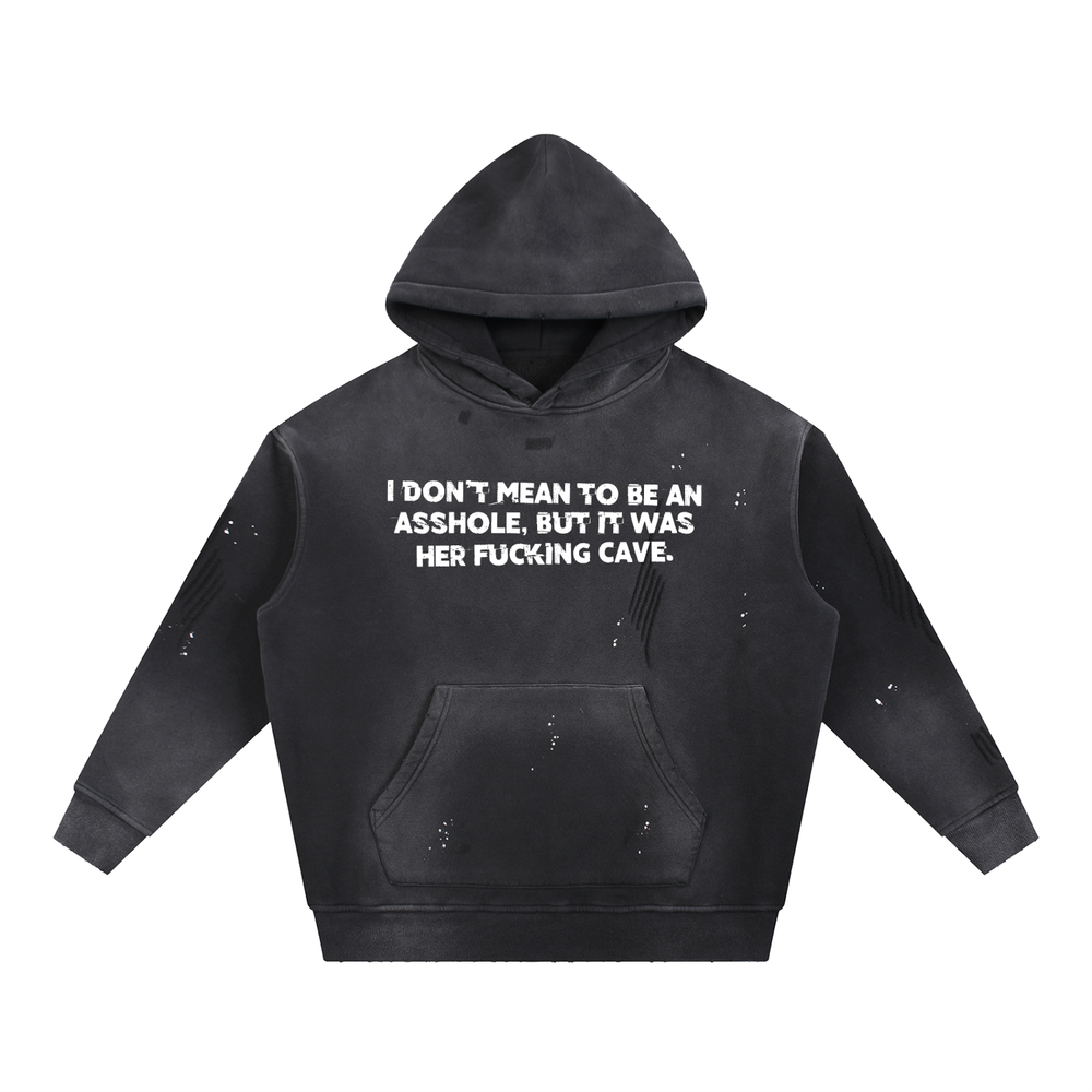 RESIST Medusa Vintage Washed Frayed Fleece Hoodie