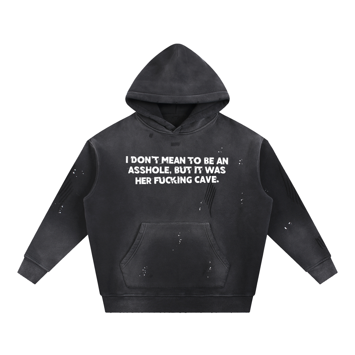 RESIST Medusa Vintage Washed Frayed Fleece Hoodie